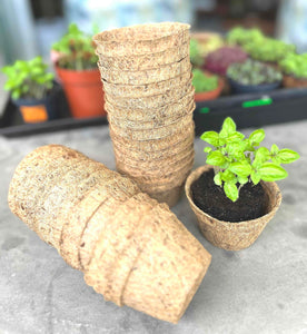 coco coir pot, eco friendly pots, sustainable plant pots, singapore, seedling pots, pots for planting microgreens, green pots, compostable pots, 